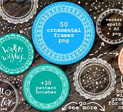 50个矢量艺术圆环和13个矢量艺术文字合集：Ornamental frame set